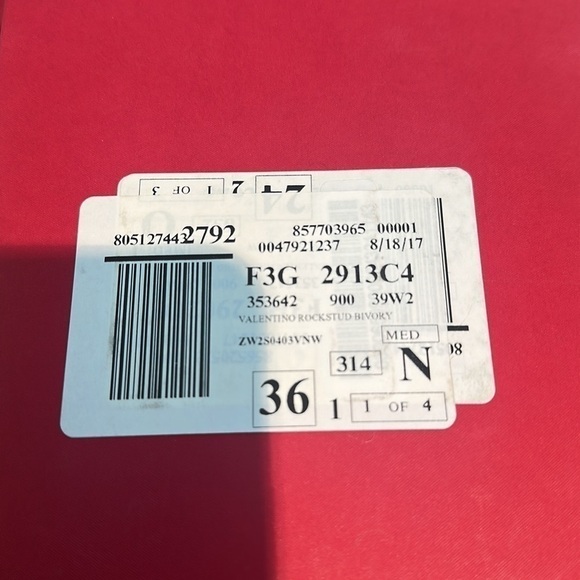 Valentino Rockstud Pointed Toe Ballerina Flats in Patent Ivory Powder - Picture 13 of 13